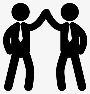 High Five Between Two Businessmen - Stick Figure High Five, HD Png Download, Free Download