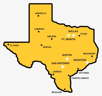 Texas Map - Claim Centers - Texas State Outline Png, Transparent Png, Free Download