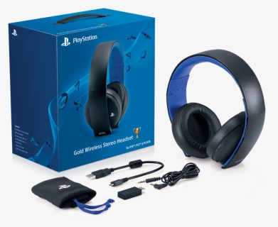 Headset Gold Wireless Stereo Ps4 Ps3 , Png Download - Ps4 Wireless Headset, Transparent Png, Free Download