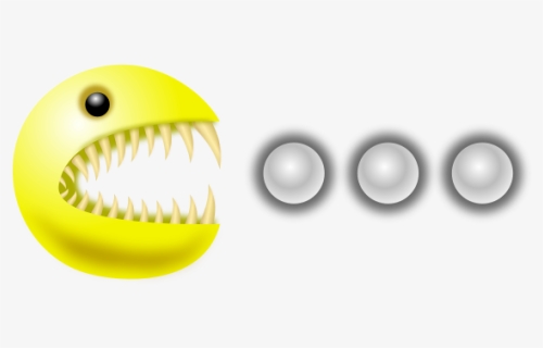 Vector Illustration Of Pacman Monster Eating Pills - Tiger Shark, HD Png Download, Free Download