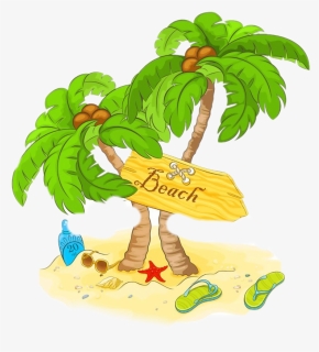 #palmeras #palmtrees #beach #summer - Clip Art Beach Transparent, HD Png Download, Free Download