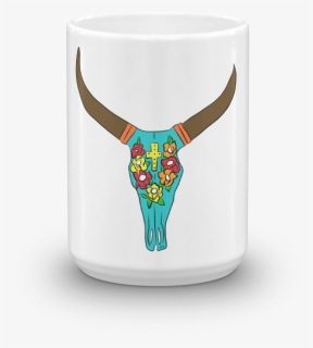 Boho Cow Skull Mug - Bull, HD Png Download, Free Download