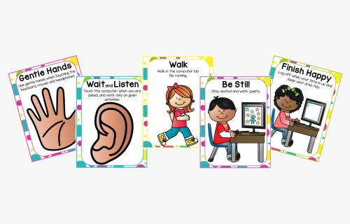The Children Repeated Them - Kindergarten Computer Lab Rules, HD Png Download, Free Download