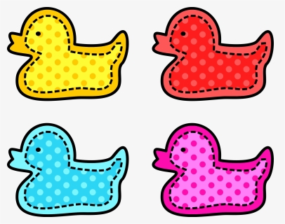 Colorful Stitched Ducks Clip Arts - Printable Stickers Ducks, HD Png Download, Free Download