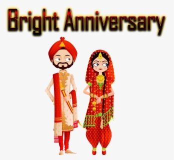 Bright Anniversary Png Free Background - Happy Marriage Anniversary Punjabi, Transparent Png, Free Download