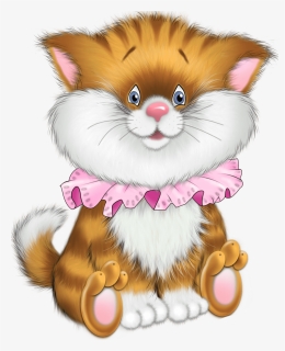 Tiger Kitten Cartoon Free Clipart M=1374271200 - Cute Kitten Cat Clipart, HD Png Download, Free Download