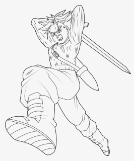 Super Saiyan Future Trunks Dbs Lineart By Mad - Super Saiyan Rage Trunks Coloring Pages, HD Png Download, Free Download
