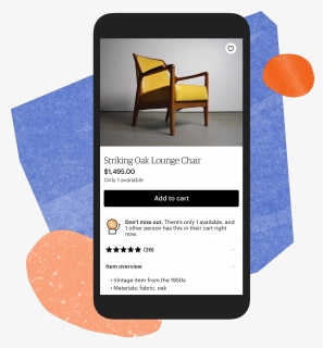 Download The Etsy App - Chair, HD Png Download, Free Download