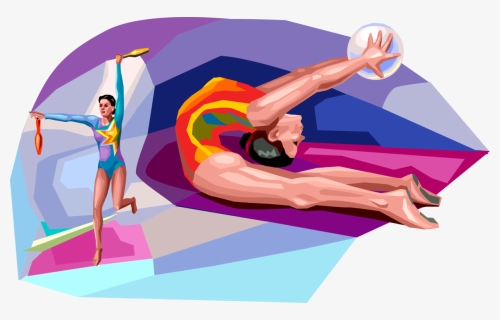 Gymnast Vector Rhythmic Gymnastics - Illustration, HD Png Download, Free Download