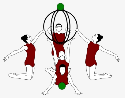 Rhythmic Gymnastics With Bows And Ball Clip Arts - Gimnasia Acrobatica Dibujos Animados, HD Png Download, Free Download