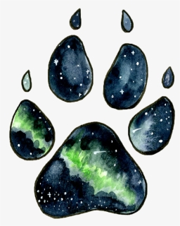 An Illustration Of A Galaxy Printed Wolf Paw Imprint, HD Png Download, Free Download
