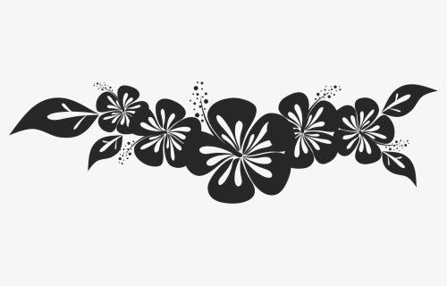Hibiscus Spray Rubber Stamp - Hibiscus Flower Silhoette Png, Transparent Png, Free Download