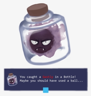 Gastly In A Bottle You Caught A Maybe You Should Have - Water Bottle, HD Png Download, Free Download