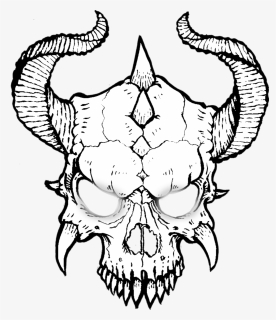 #skull #skulls #devil #demon #mask #evil - Draw A Devil Horn, HD Png Download, Free Download