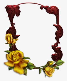 Yellow Roses Frame Art Clipart , Png Download - Clipart Yellow Frame Roses, Transparent Png, Free Download