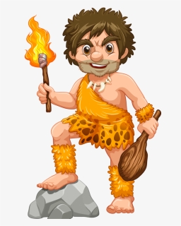 group of cave people clipart