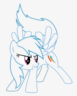 Black And White Rainbow Outline - Rainbow Dash, HD Png Download, Free Download