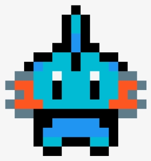 Badly Colored Mudkip - Mudkip Pixel Art Minecraft, HD Png Download ...