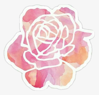 #watercolor Effect #watercolorstickers #watercolor - Rose Stencil Pattern, HD Png Download, Free Download