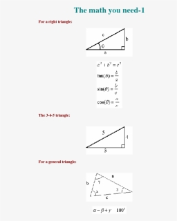 The Math You Need 1for A Right Triangle - Arizona Department Of Health Services, HD Png Download, Free Download