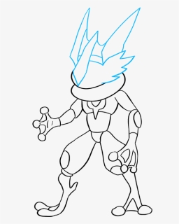 How To Draw Ash-greninja From Pokémon - Ash Greninja Easy Drawing, HD Png Download, Free Download