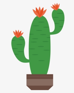 Cactaceae Artworks Illustration - Flowering Cactus Clipart Png, Transparent Png, Free Download