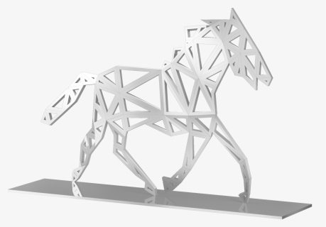 Modern Silver Trotting Horse Mustang Animal Garden - Sculptures Png Modern, Transparent Png, Free Download