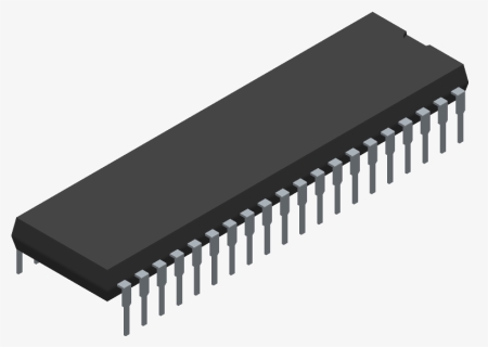 Pic18f4550 I/p - Microchip - 3d Model - Dual In Line - Electronics, HD Png Download, Free Download