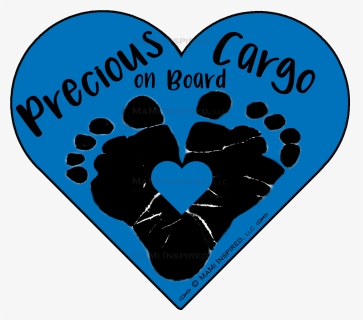 Precious Cargo On Board Footprint Heart Car Magnet - Dog, HD Png Download, Free Download