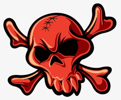 Red Crossbones Skull - Skull, HD Png Download, Free Download