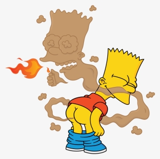 Bart Simpson Smelling His Own Fart Then Lighting It - Bart Simpson Fart, HD Png Download, Free Download
