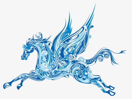 Horse Pegasus Silhouette Winged Unicorn - Zentangle Pegasus, HD Png Download, Free Download