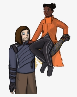 Bucky Barnes And Princess Shuri, Both In Their Costumes - Bucky The White Wolf Fan Art, HD Png Download, Free Download