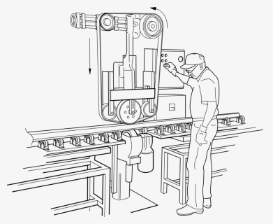 Machine Factory Sewing Machines - Factory Worker Clipart Black And White, HD Png Download, Free Download