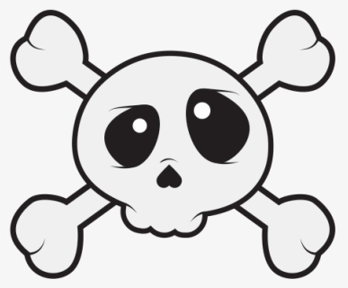 Skull Cartoon Style - Cute Skull And Crossbones, HD Png Download, Free Download