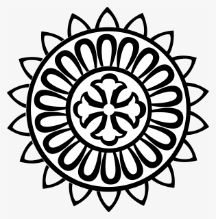 Collection Of Free Drawing Design Circle Download On - Flower Rangoli Design Black And White, HD Png Download, Free Download