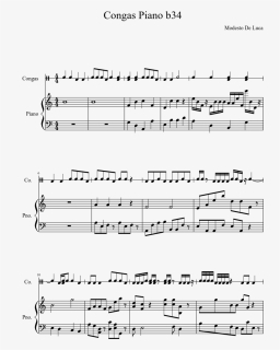 Congas Piano B34 Sheet Music Composed By Modesto De - Someone Like You Piano Sheet Easy, HD Png Download, Free Download