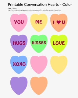 Conversation Hearts Coloring Pages With Best Of Printable - Valentine Hearts Printable, HD Png Download, Free Download