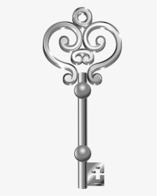 Silver Key Png Clip Art - Transparent Background Silver Key Clipart, Png Download, Free Download