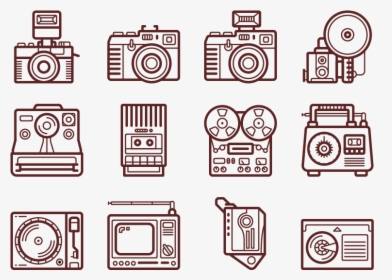 Retro Technology Icons Illustration Gadgets Technology, HD Png Download, Free Download