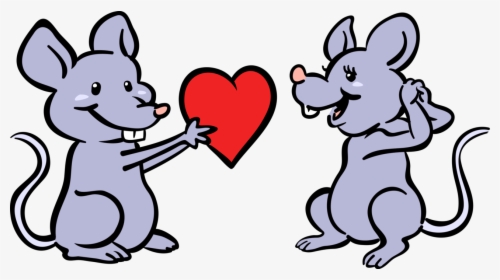 Vector Illustration Of Romantic Rodent Mouse Mice Couple - Cartoon, HD Png Download, Free Download