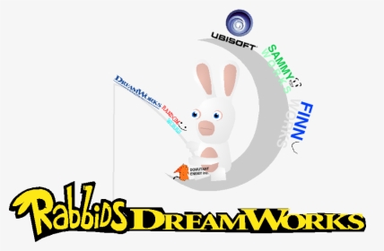 Ichc Channel Wikia - Dreamworks Logo Rabbids, HD Png Download, Free Download
