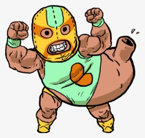 A Luchador Stomach For The Menudo Episode - Muchador Cartoon, HD Png Download, Free Download