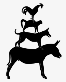 Horse,tail,silhouette - Bremen Town Musicians Silhouette, HD Png Download, Free Download
