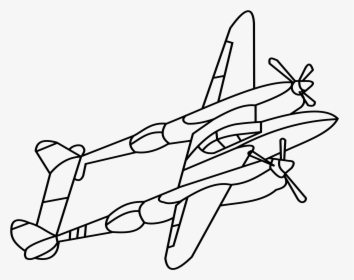 P38 Fighter Plane Ww2 Clip Arts - Ww2 Fighter Planes Drawing, HD Png Download, Free Download