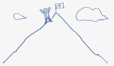 Doodle Of Person Climbing Mountain - Mountain Climbed Doodle, HD Png Download, Free Download