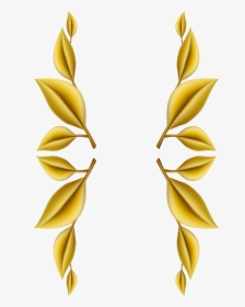 Gold Leaves Decoration Png Clip Art Image - Golden Leaves Border Png, Transparent Png, Free Download