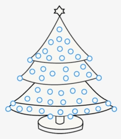 How To Draw Christmas Tree - School Drawing Christmas Tree, HD Png Download, Free Download
