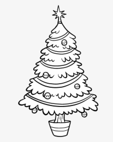 Printable Paper Christmas Tree - Transparent Christmas Tree Black And White Clipart, HD Png Download, Free Download