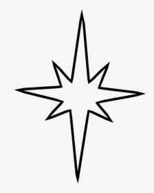 Simple Christmas Tree With Star Coloring For Kids - Nativity Star Coloring Page, HD Png Download, Free Download